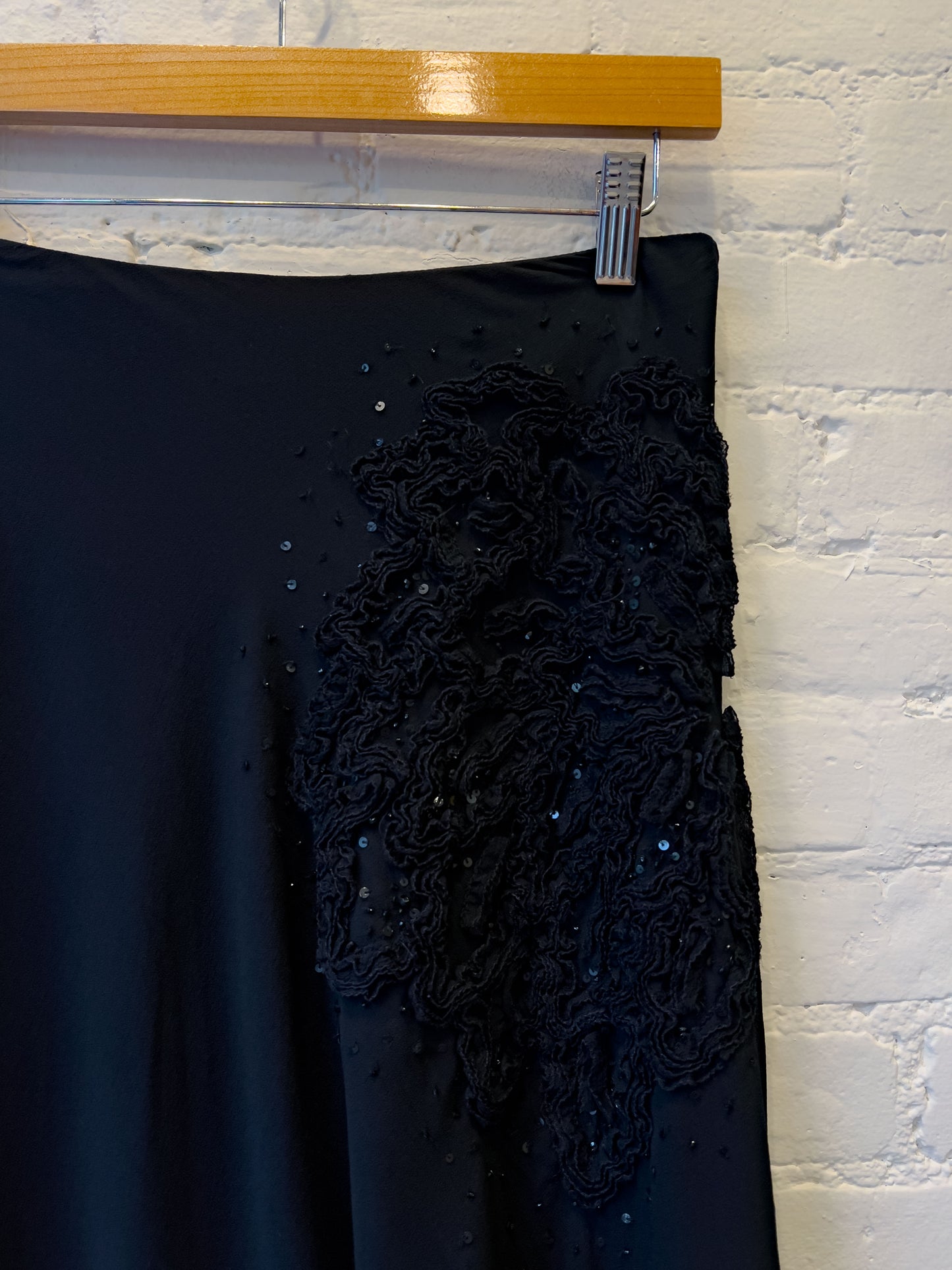 black sequin skirt