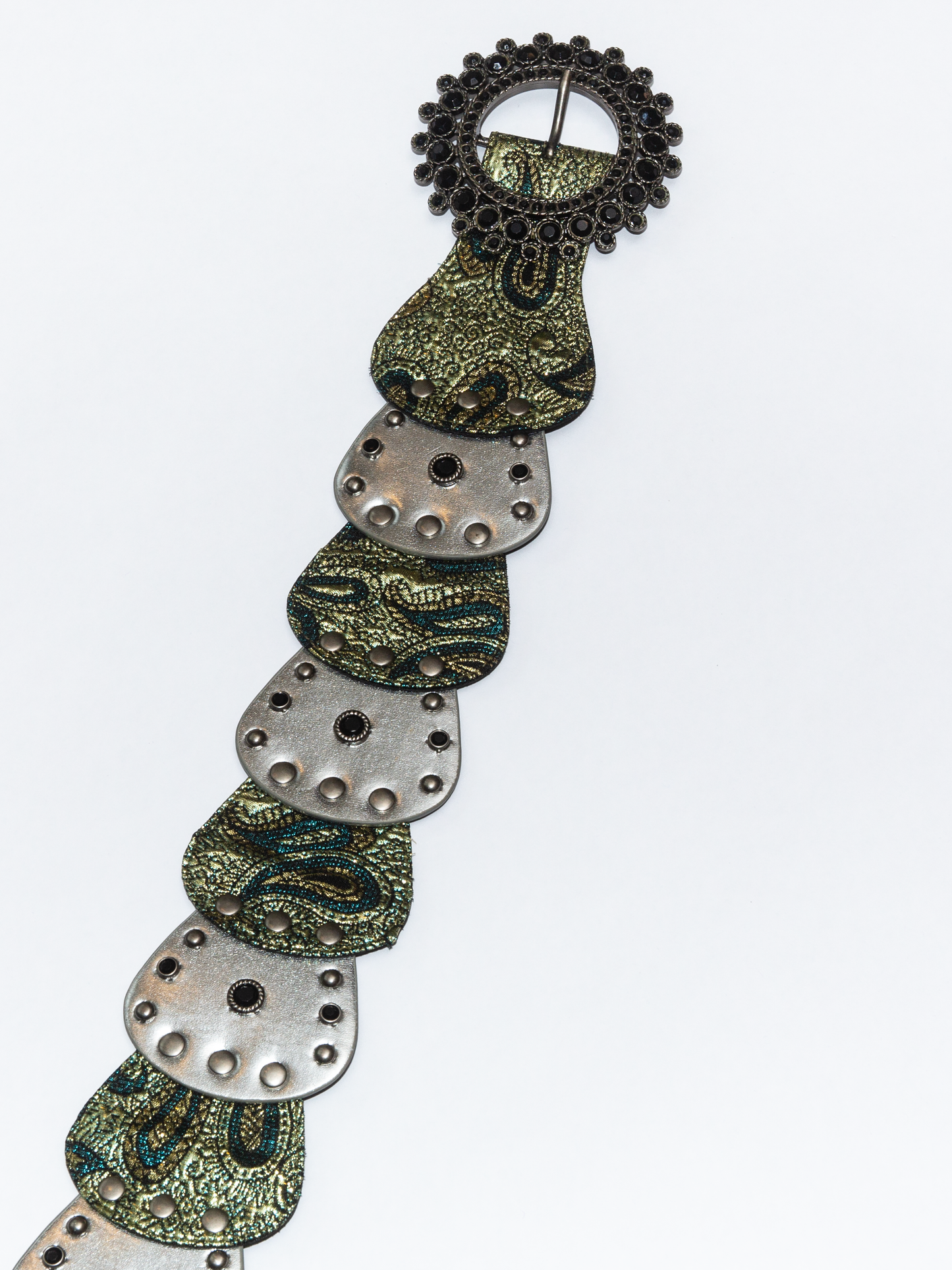 y2k paisley gold stud belt