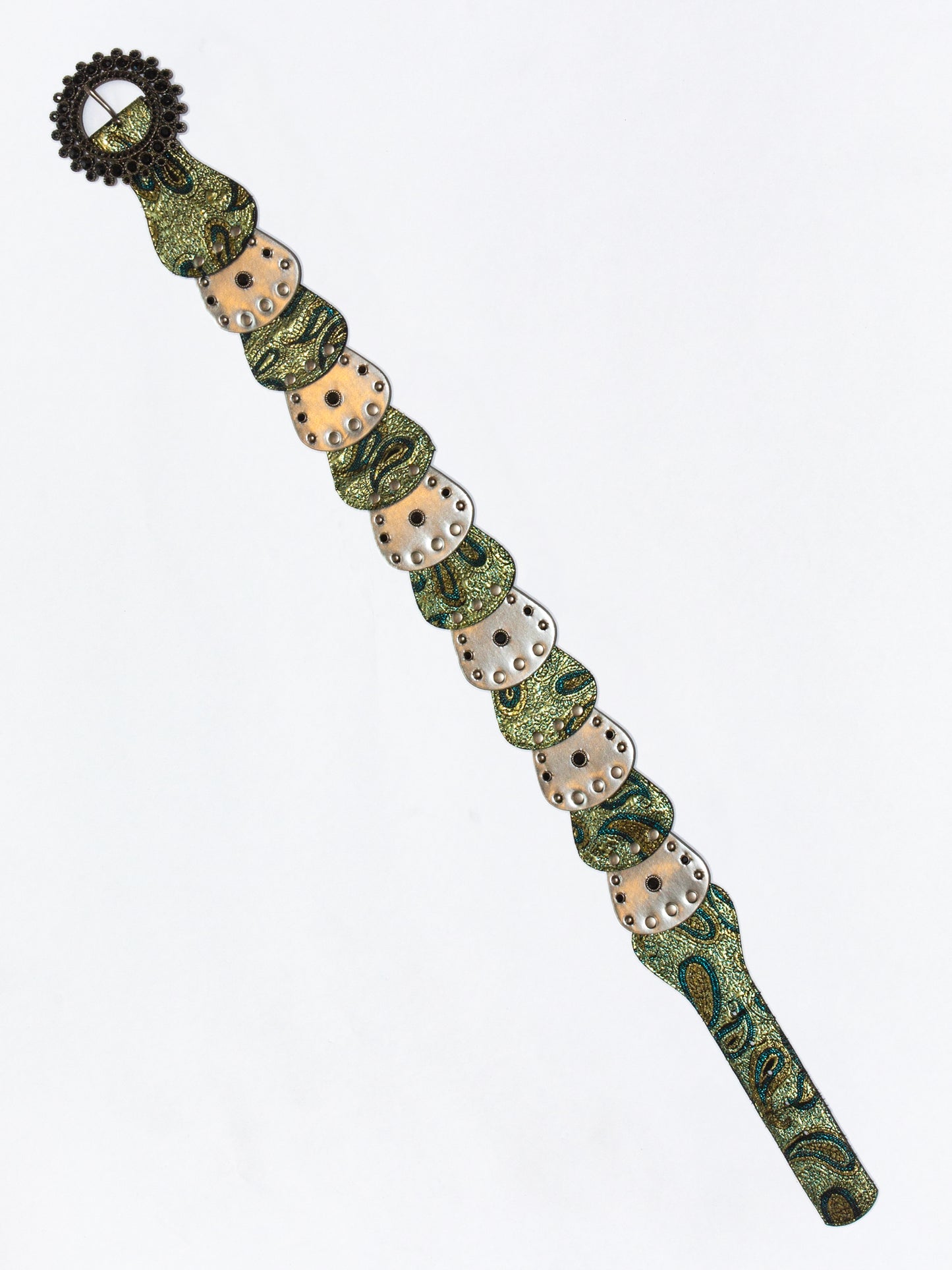 y2k paisley gold stud belt