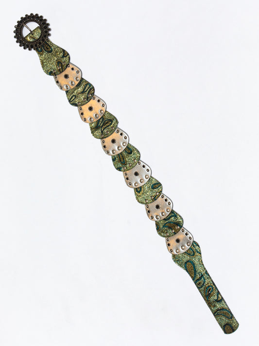 y2k paisley gold stud belt